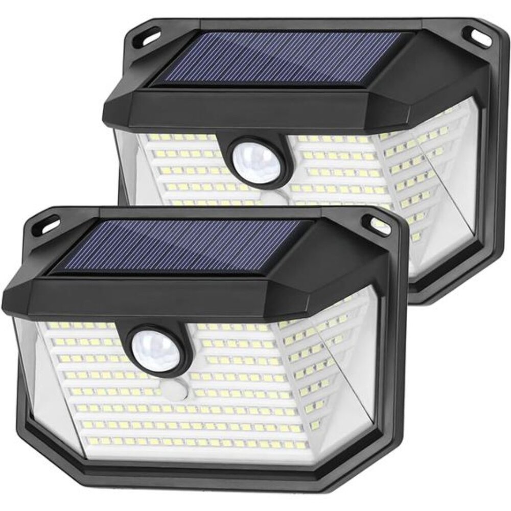 Solar Outdoor Wall Lights Motion Sensor Security 2 Pack Waterproof Bright